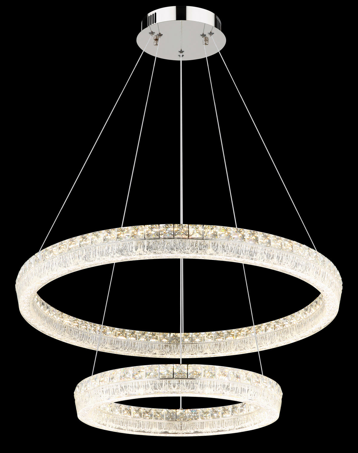 LED-HÄNGELEUCHTE 80/120 cm  - Klar/Chromfarben, Design, Glas/Kunststoff (80/120cm) - Globo