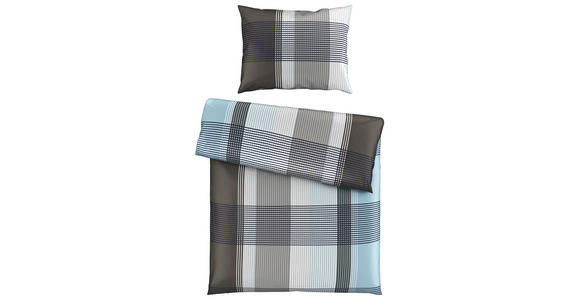 BETTWÄSCHE CHECKERS Satin 140/200 cm  - Blau/Grau, KONVENTIONELL, Textil (140/200cm) - Boxxx