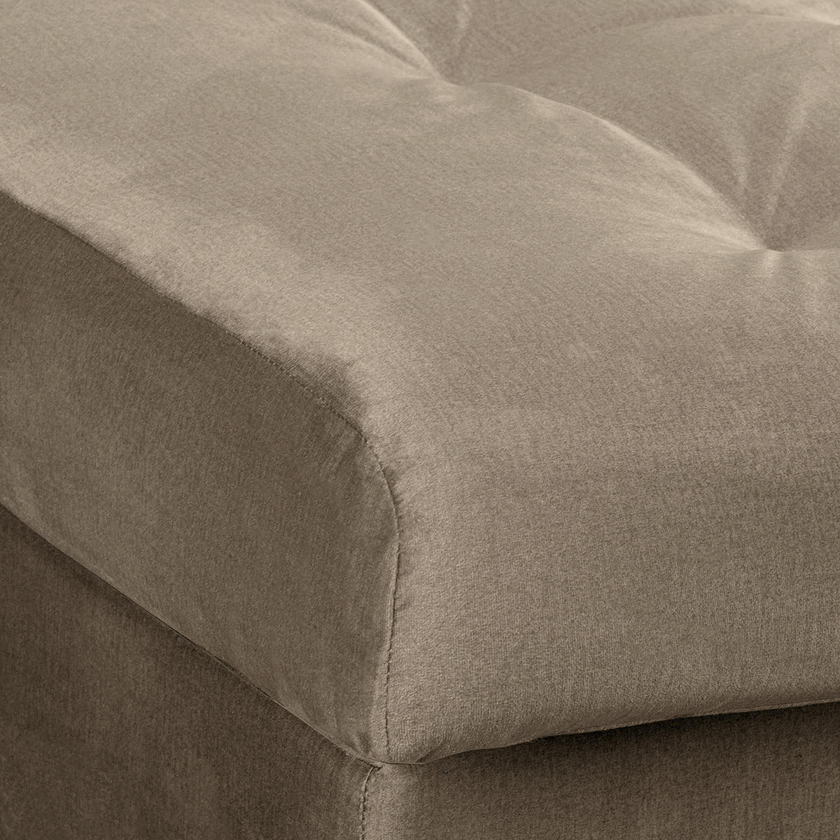 ECKSOFA Naomi in Velours Braun Rückenkissen  243/284 cm  - Schwarz/Braun, Design, Kunststoff/Textil (243/284cm) - P & B