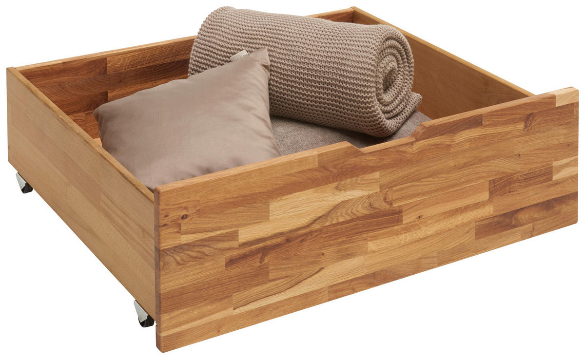 BETTKASTENSET  in Wildeiche  - Wildeiche, Natur, Holz/Kunststoff (83/29/68cm) - Carryhome