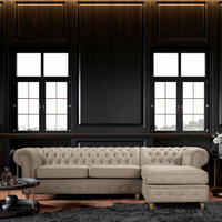 ECKSOFA Laura in Mikrofaser Taupe  284/182 cm  - Taupe/Braun, Design, Holz/Textil (284/182cm) - P & B