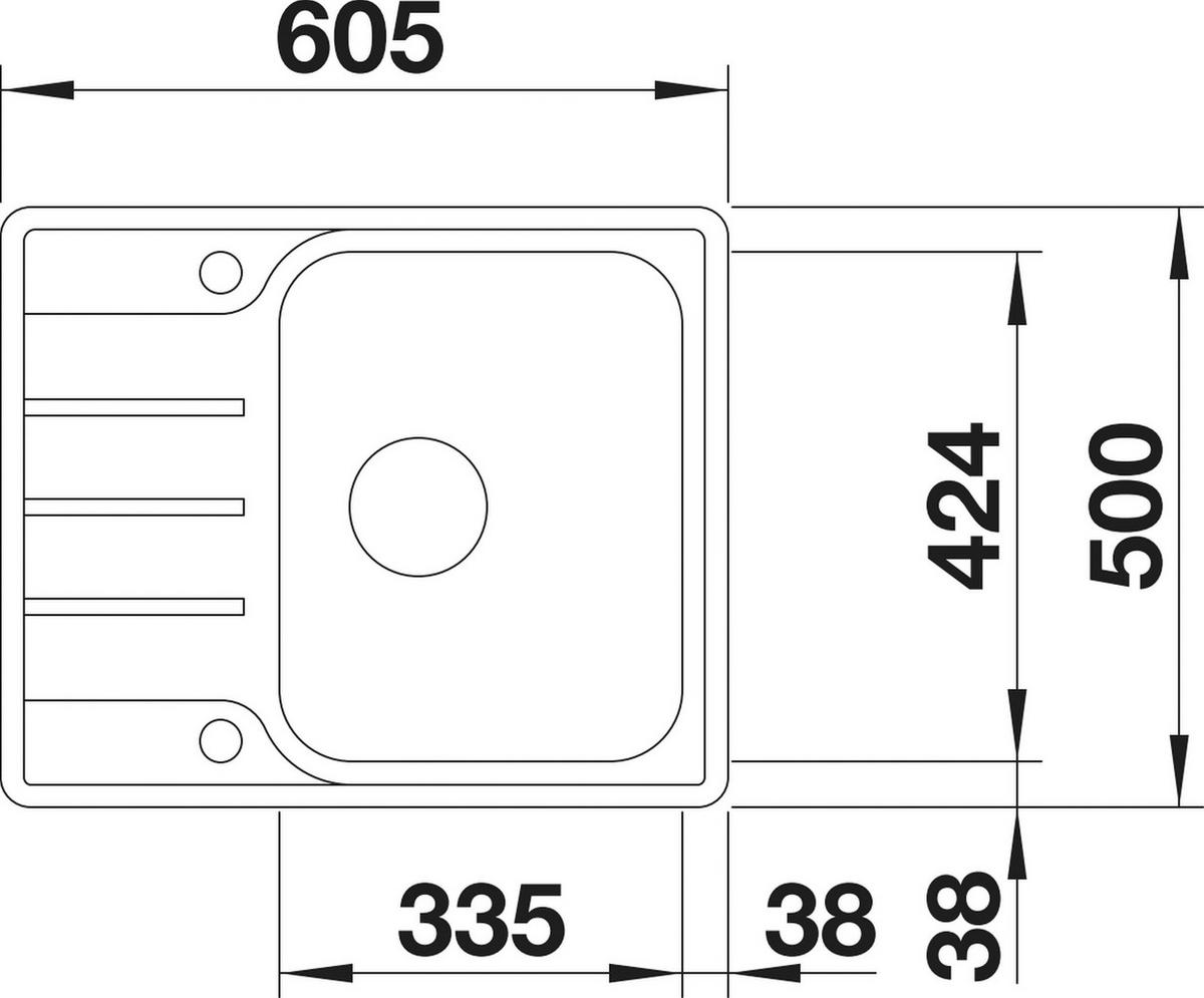 SPÜLE 525114  - Edelstahlfarben, Basics, Metall (60,5/20,5/50cm) - Blanco
