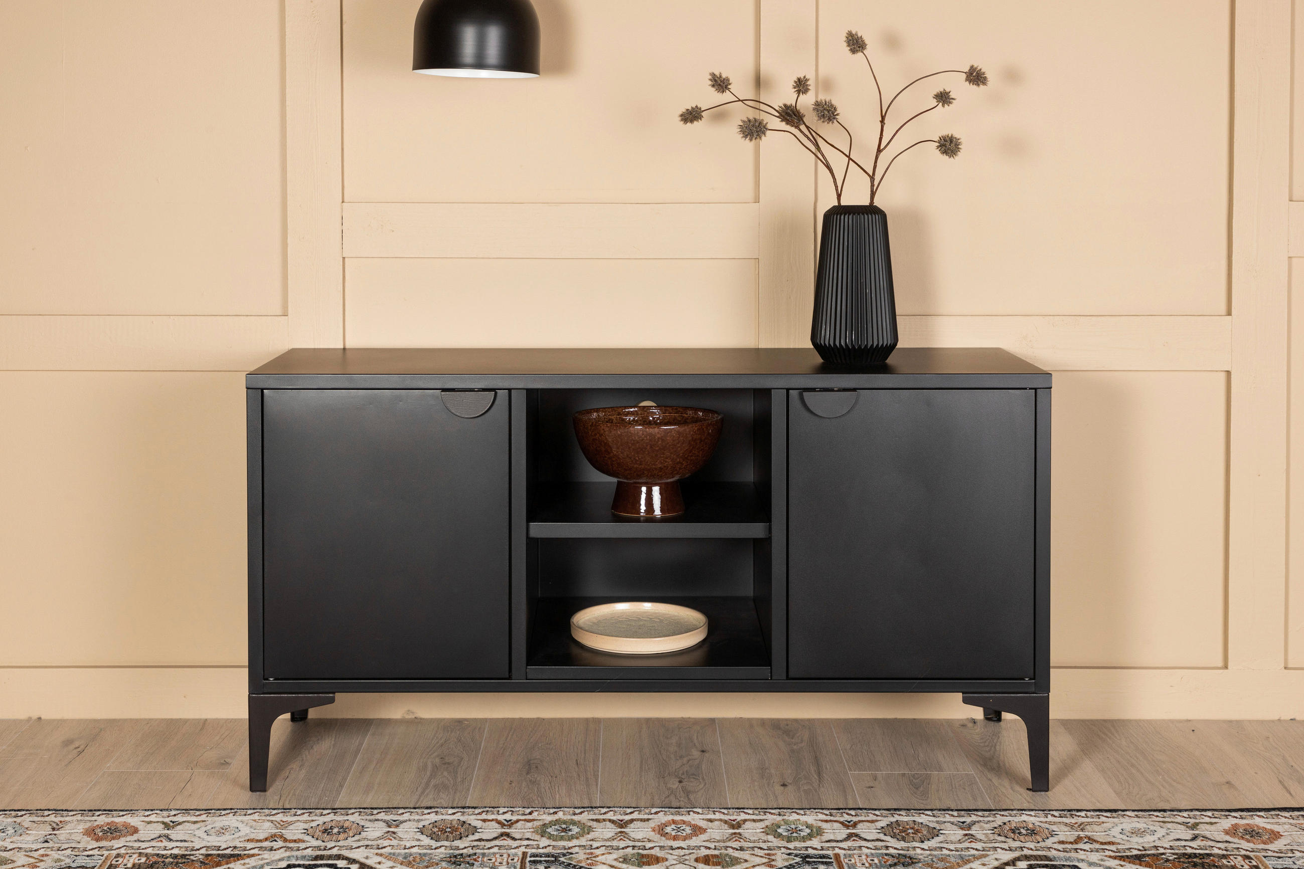 TV-BÄNK i 120/63/40 cm - svart, Design, metall (120/63/40cm) - Livetastic