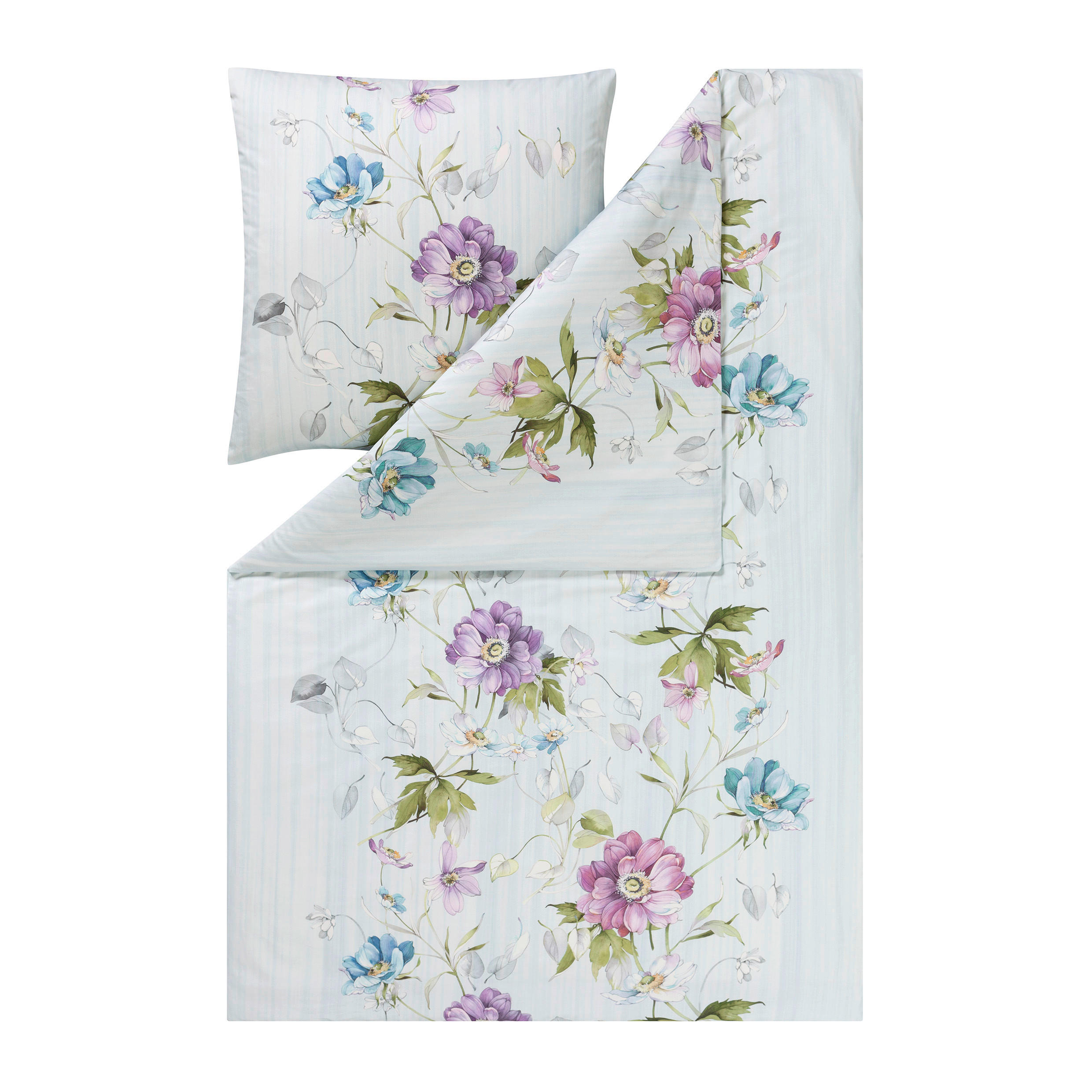BETTWÄSCHE NatürlichEstella Makosatin 135/200 cm  - Jadegrün, Design, Textil (135/200cm) - Estella