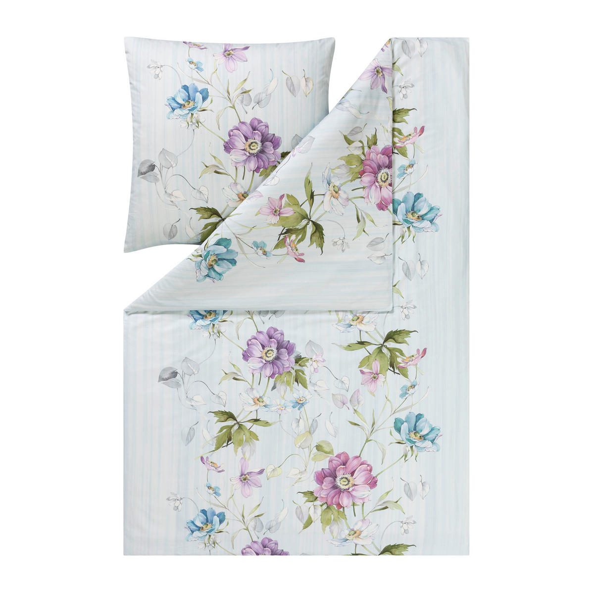 BETTWÄSCHE NatürlichEstella Makosatin 135/200 cm  - Jadegrün, Design, Textil (135/200cm) - Estella