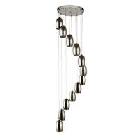 VISEČA NIHALNA LED-SVETILKA  Cyclone 63 W/1705 lm/3000 K/220-240 V/ - barve kroma, Design, kovina/steklo (52/200cm)