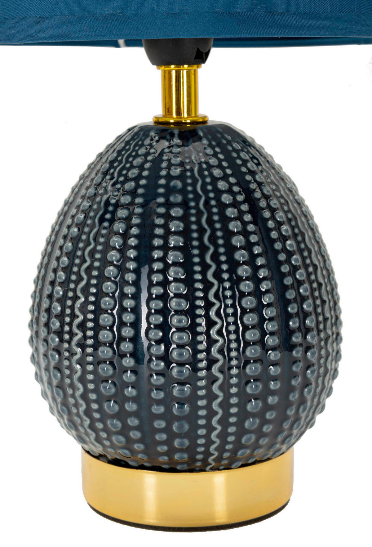 TISCHLEUCHTE   - Blau, Basics, Keramik/Textil (15/30.5/15cm)