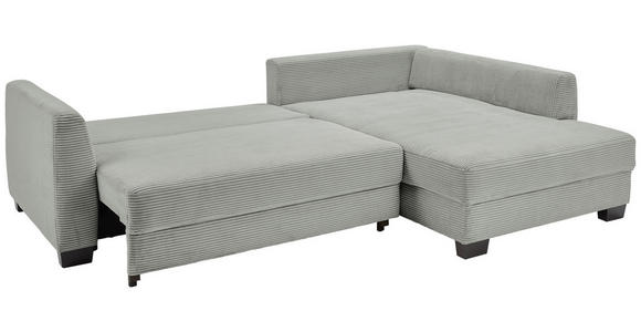 ECKSOFA in Cord Hellgrau  - Hellgrau/Schwarz, KONVENTIONELL, Holz/Textil (267/181cm) - Carryhome