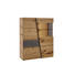 HIGHBOARD Wildeiche furniert geölt Eichefarben, Grau - Eichefarben/Grau, Natur, Glas/Holz (112/138/42cm) - Voglauer