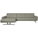 ECKSOFA in Echtleder Hellgrau  - Anthrazit/Hellgrau, KONVENTIONELL, Leder/Metall (182/324cm) - Ambiente