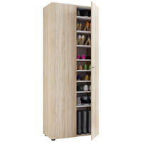 SCHUHSCHRANK Sonoma Eiche  - Schwarz/Sonoma Eiche, Design, Holzwerkstoff/Kunststoff (71/180/39cm) - MID.YOU