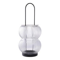 LATERNE - Schwarz, Basics, Glas/Metall (16/36/16cm)