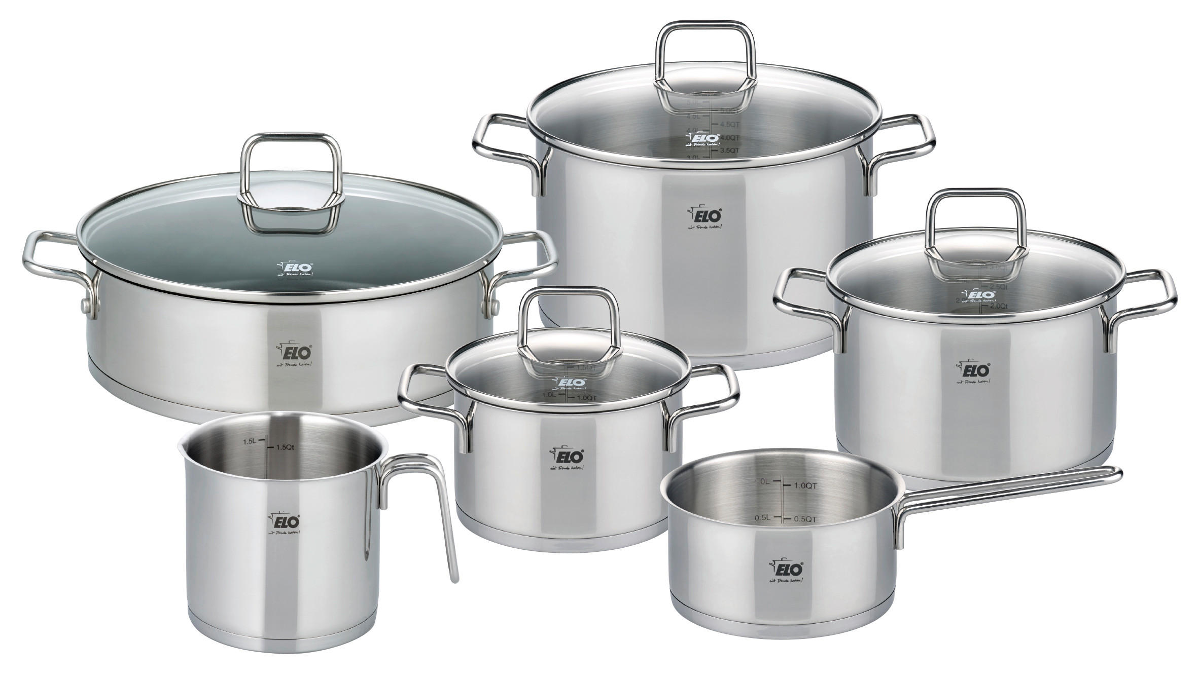 SET LONACA ZA KUHANJE Citrin  oplemenjeni čelik  6-dijelni  Citrin  - srebrne boje/prozirno, Design, staklo/metal - ELO