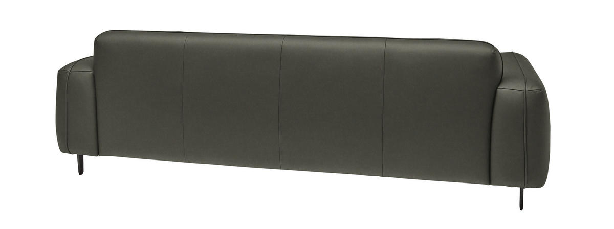 3-SITZER-SOFA  in Echtleder Graubraun   - Anthrazit/Graubraun, Design, Leder/Metall (230/70/109cm) - Johann Jakob
