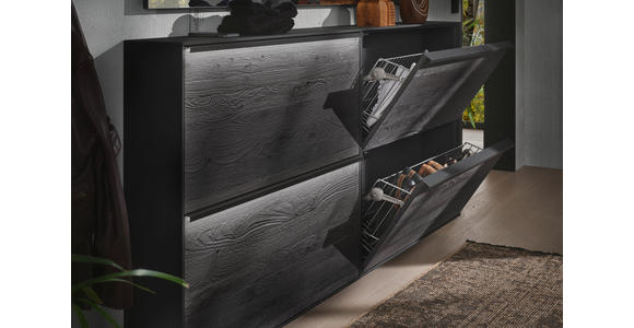 HÄNGESCHUHSCHRANK 98/88/20 cm - Anthrazit/Schwarz, Design, Holz/Metall (98/88/20cm) - Johann Jakob