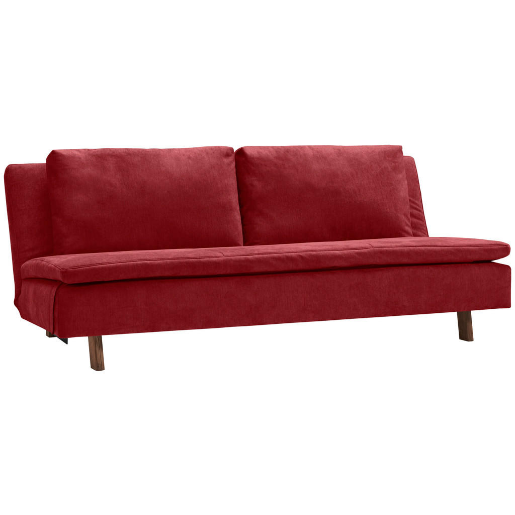 Thumbnail - Carryhome Schlafsofa, Rotbraun, Textil, Eiche, massiv, 3-Sitzer, Füllung: Polyester, 205x85x98 cm, Made in Germany, Type...