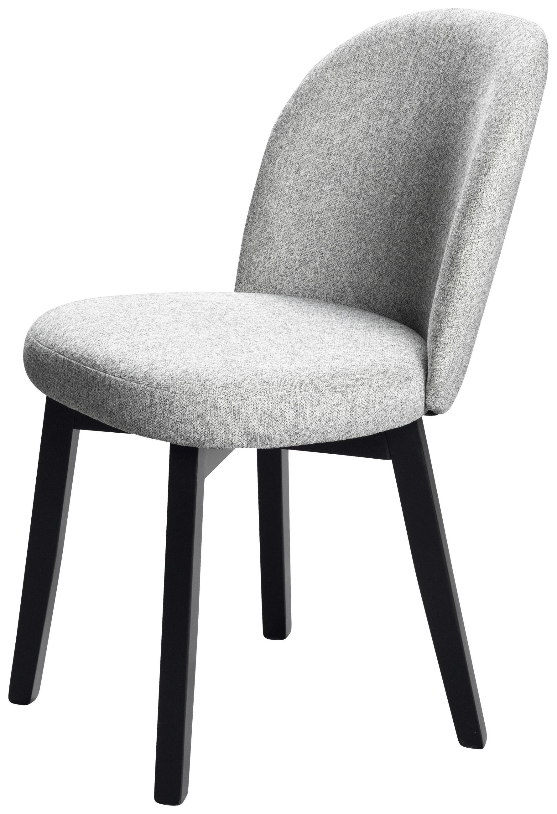 STUHL Webstoff Hellgrau Buche vollmassiv  - Hellgrau/Schwarz, MODERN, Holz/Textil (50/85/61cm)