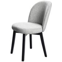 STUHL Webstoff Hellgrau Buche vollmassiv  - Hellgrau/Schwarz, MODERN, Holz/Textil (50/85/61cm)