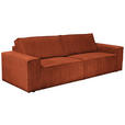 3-SITZER-SOFA Cord Rostfarben  - Rostfarben/Schwarz, KONVENTIONELL, Kunststoff/Textil (248/76/95cm) - Carryhome