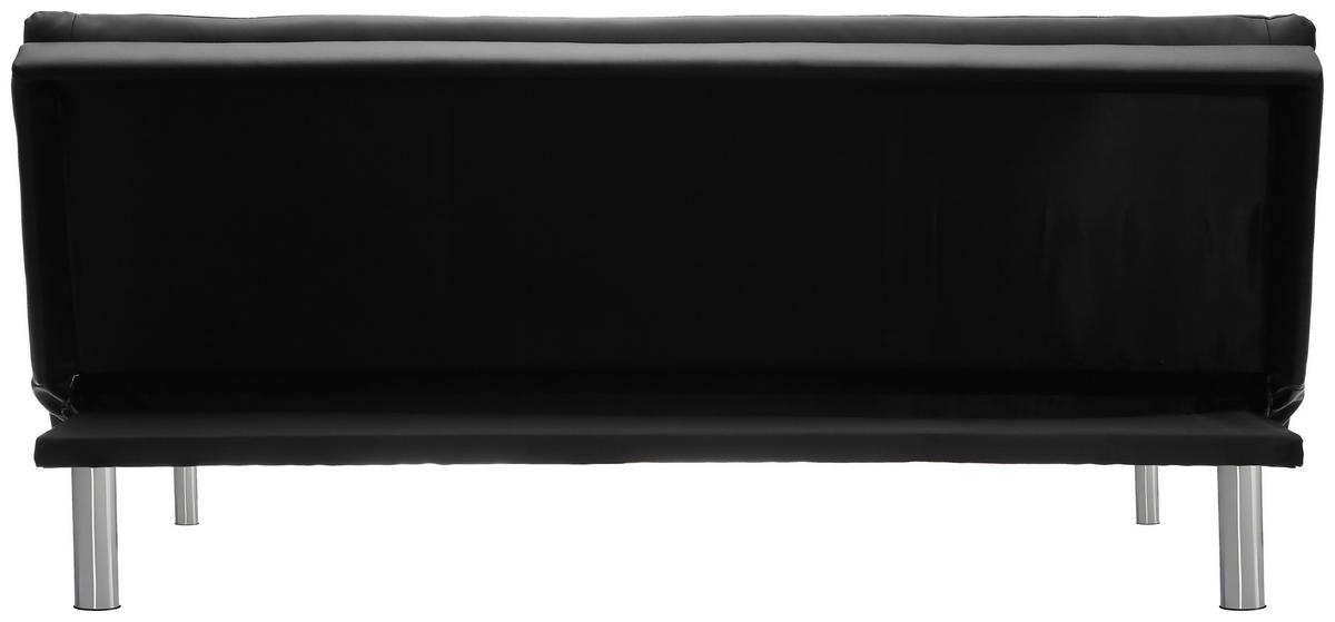 SCHLAFSOFA Lederlook Schwarz  - Silberfarben/Schwarz, Design, Textil/Metall (180/78/93cm) - P & B