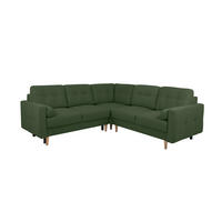 ECKSOFA Noret Grün Rückenkissen, Armlehnenkissen, Bettkasten, Schlaffunktion  - Buchefarben/Grün, Design, Holz/Textil (242/242cm) - MID.YOU