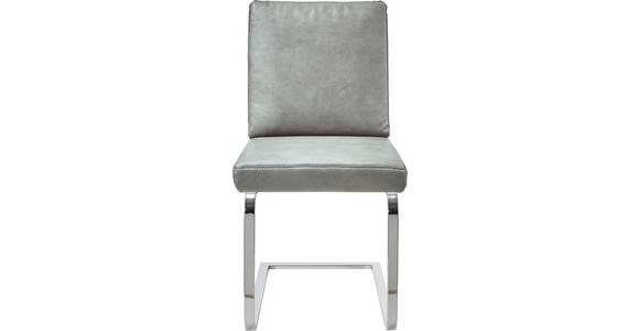 SCHWINGSTUHL in Stahl Mikrofaser - Chromfarben/Hellgrau, Design, Textil/Metall (46/92/60cm) - Dieter Knoll