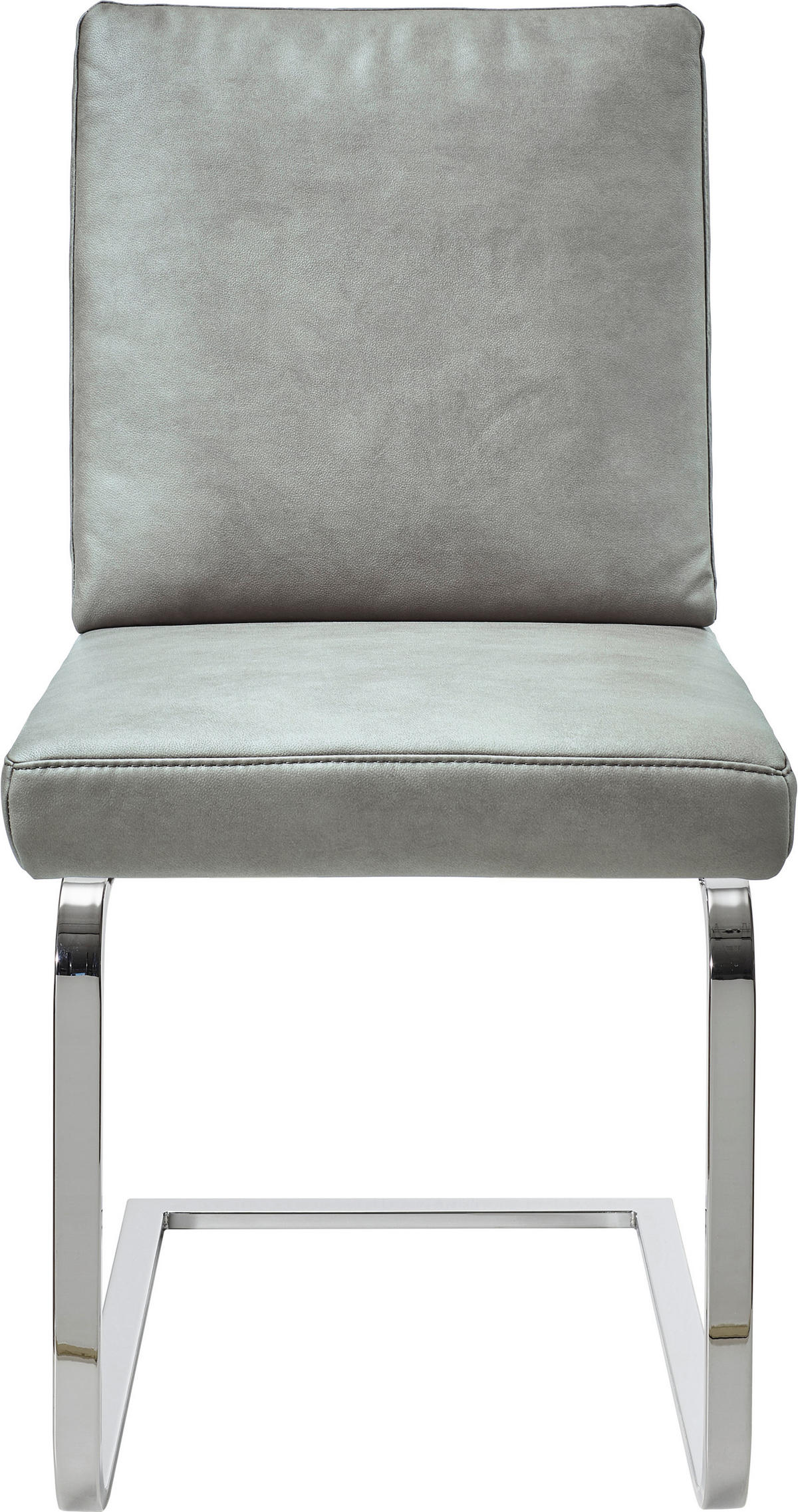 SCHWINGSTUHL  in Stahl Mikrofaser  - Chromfarben/Hellgrau, Design, Textil/Metall (46/92/60cm) - Dieter Knoll