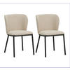 STUHL-SET 2 Stück  in Webstoff  - Beige/Schwarz, MODERN, Textil/Metall (52/80/44cm) - MID.YOU