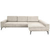 ECKSOFA Sandfarben Chenille  - Sandfarben/Schwarz, KONVENTIONELL, Textil/Metall (294/184cm) - SetOne by Musterring