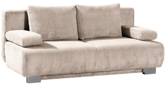 SCHLAFSOFA Cord Creme - Creme, KONVENTIONELL, Textil/Metall (196/89/94cm) - Novel