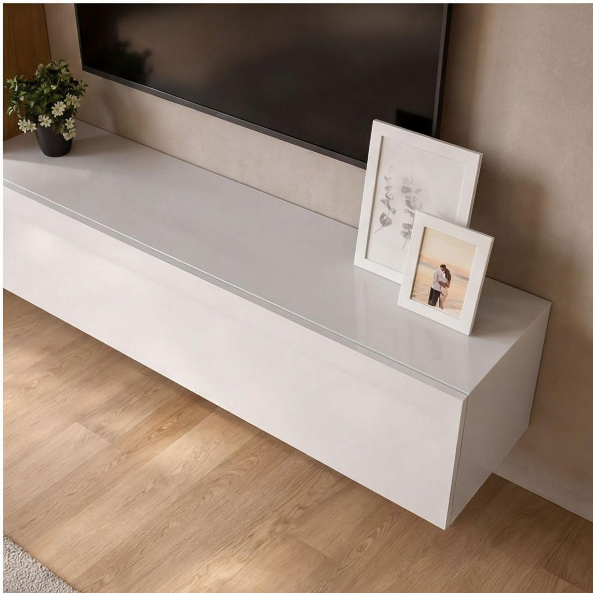 DNEVNI REGAL,  hrast sonoma, bela, visoki sijaj  - bela/hrast sonoma, Moderno, leseni material (224/160/35cm) - Ti'me