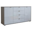 SIDEBOARD  in 140/70/43 cm  - Chromfarben/Schwarz, KONVENTIONELL, Glas/Holzwerkstoff (140/70/43cm) - Dieter Knoll