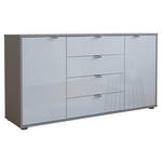 SIDEBOARD  in 140/70/43 cm  - Chromfarben/Schwarz, KONVENTIONELL, Glas/Holzwerkstoff (140/70/43cm) - Dieter Knoll