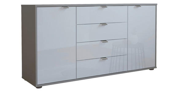 SIDEBOARD  in 140/70/43 cm  - Chromfarben/Schwarz, KONVENTIONELL, Glas/Holzwerkstoff (140/70/43cm) - Dieter Knoll