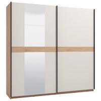 SCHWEBETÜRENSCHRANK  in Kaschmir, Eiche Artisan  - Kaschmir/Eiche Artisan, KONVENTIONELL, Glas/Holzwerkstoff (220/217/62cm) - Stylife