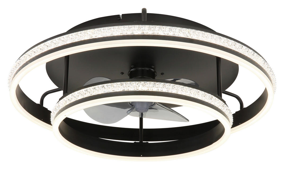 STROPNI VENTILATOR   //2700-6000 K// - siva/črna, Design, kovina/umetna masa (60/20cm) - Globo