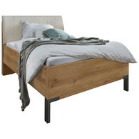 BETT 100/200 cm  in Champagner, Eiche Bianco   - Schieferfarben/Eiche Bianco, Konventionell, Holzwerkstoff/Textil (100/200cm) - Dieter Knoll