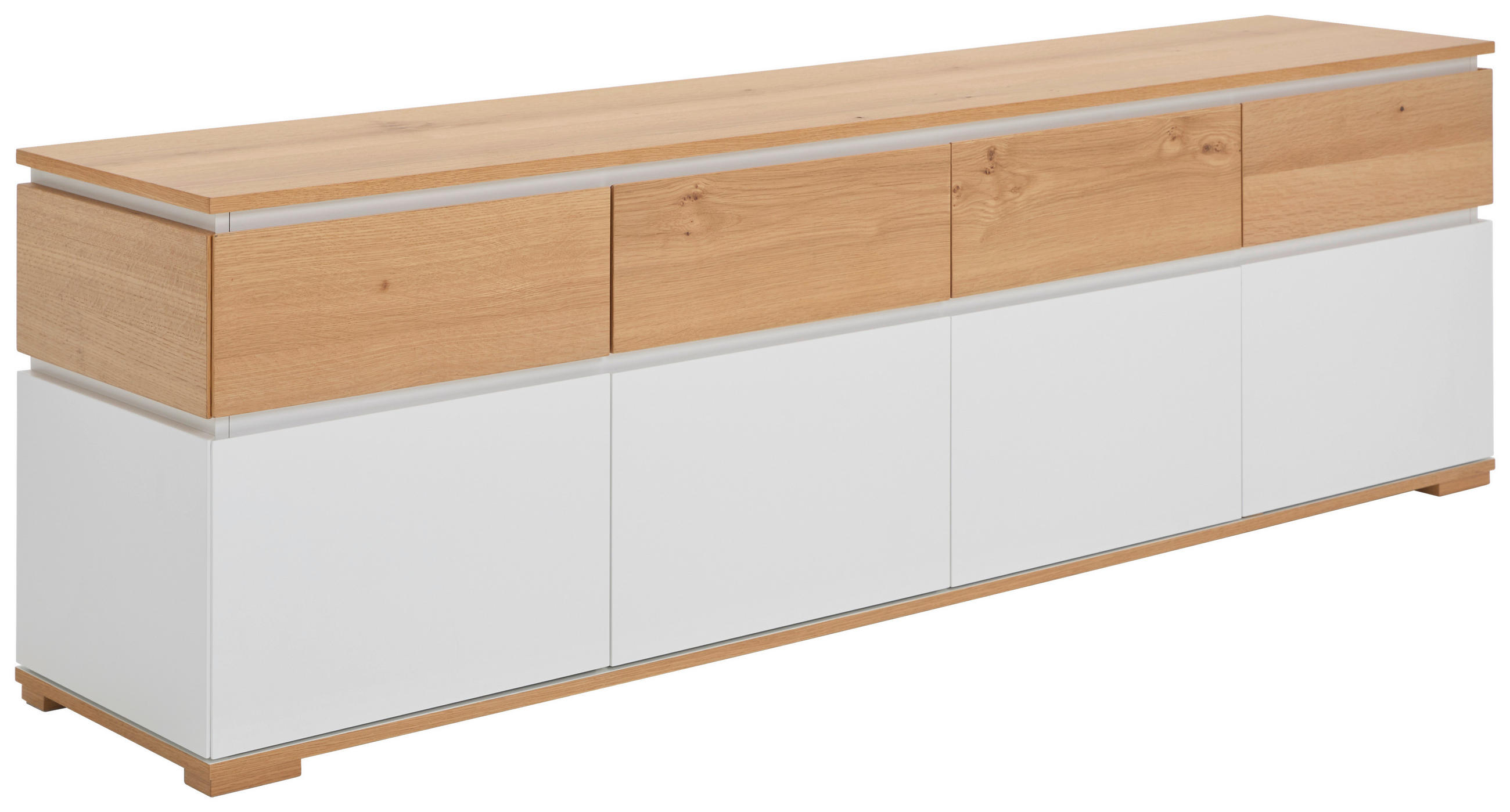 LOWBOARD  in 190/57/40 cm  - Eichefarben/Weiß, KONVENTIONELL, Holz/Holzwerkstoff (190/57/40cm) - Novel