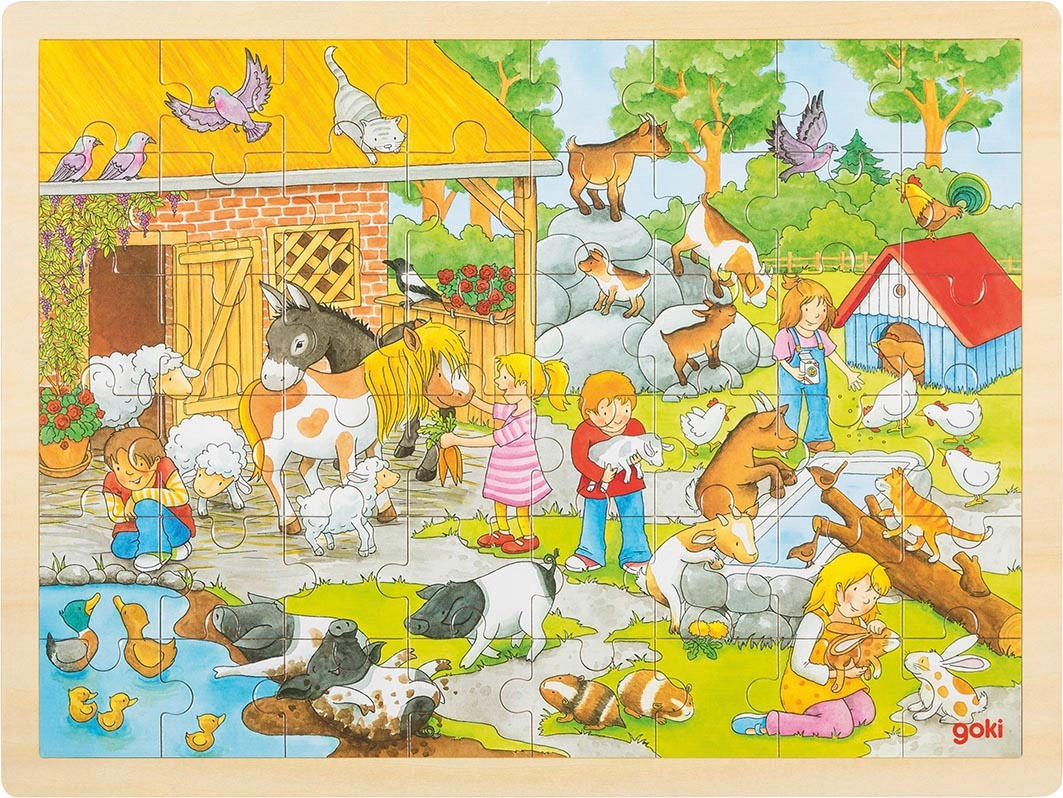 SESTAVLJANKA - naravne barve, Basics, les (40/30/0,8cm) - Goki