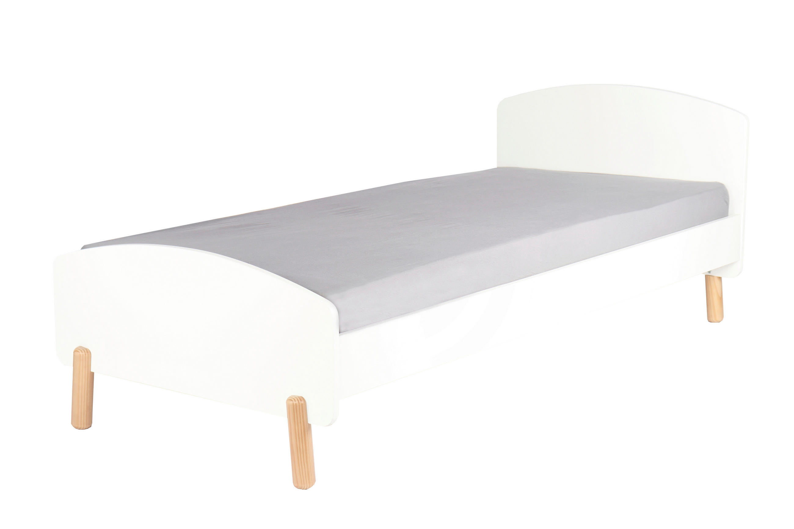 Livetastic Bett Natur, Weiß 90x200 cm