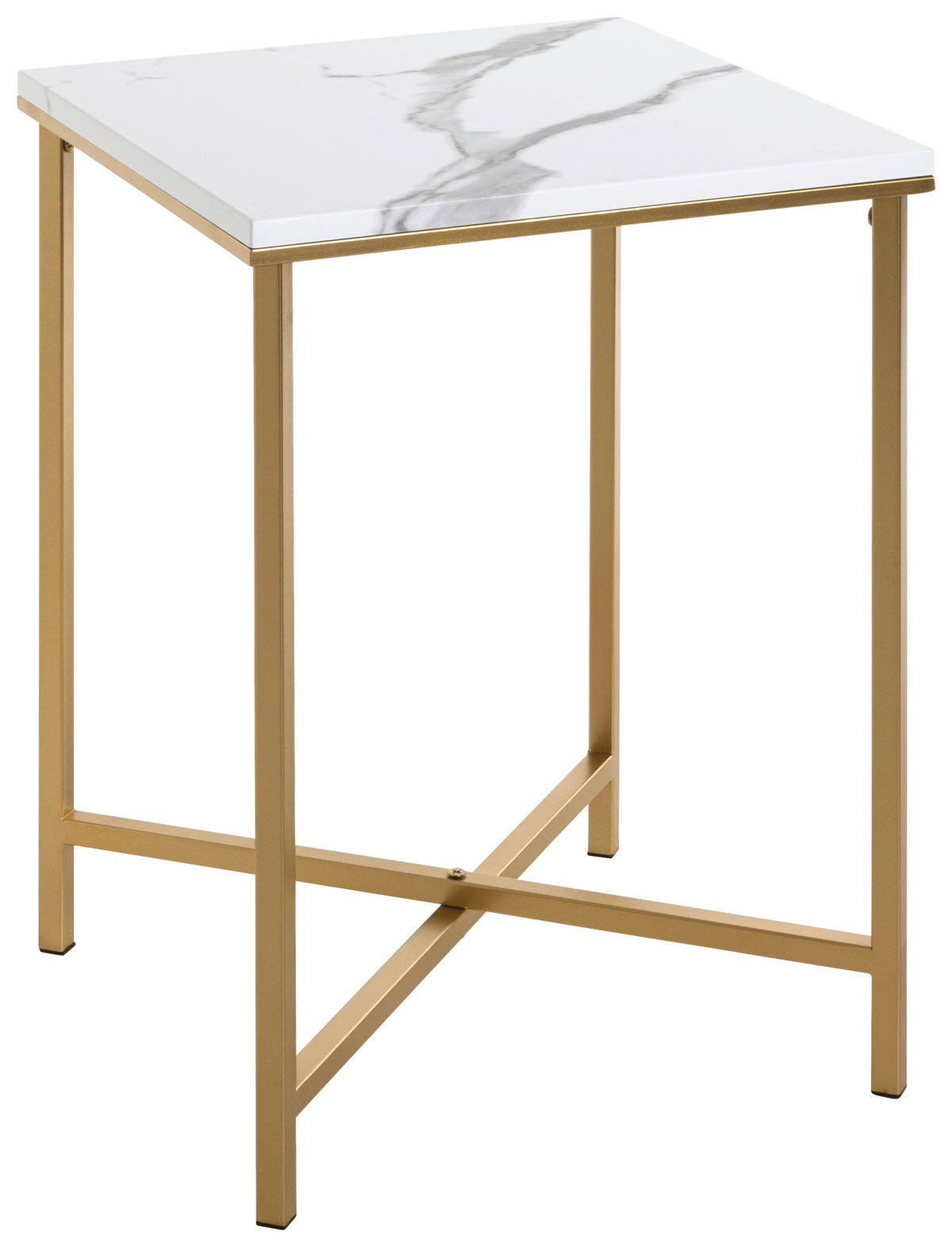 BEISTELLTISCH 39/39/53 cm Goldfarben quadratisch  - Goldfarben, Trend, Holzwerkstoff/Metall (39/39/53cm)
