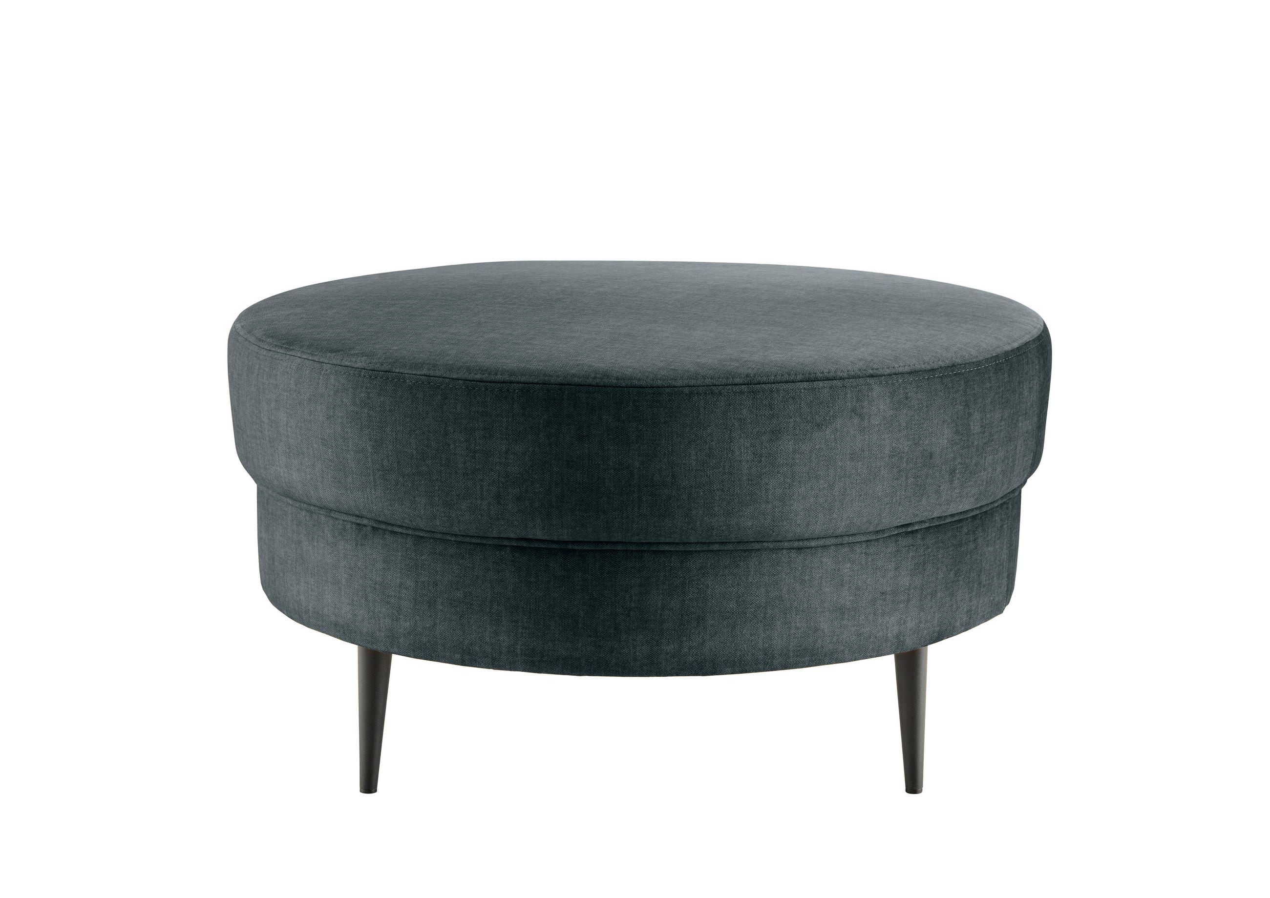 HOCKER in Textil Blau  - Blau/Schwarz, MODERN, Textil/Metall (80/43cm) - Livetastic