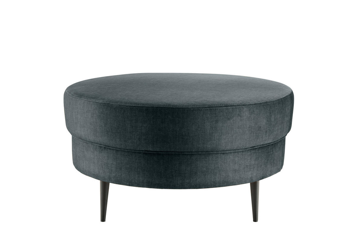 HOCKER in Textil Blau  - Blau/Schwarz, Modern, Textil/Metall (80/43cm) - Livetastic