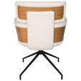 ARMLEHNSTUHL  Wippfunktion, Sitzfläche 360° drehbar, automatische Rückholfunktion Webstoff  - Eichefarben/Creme, Design, Holz/Textil (62/92/66cm) - Dieter Knoll
