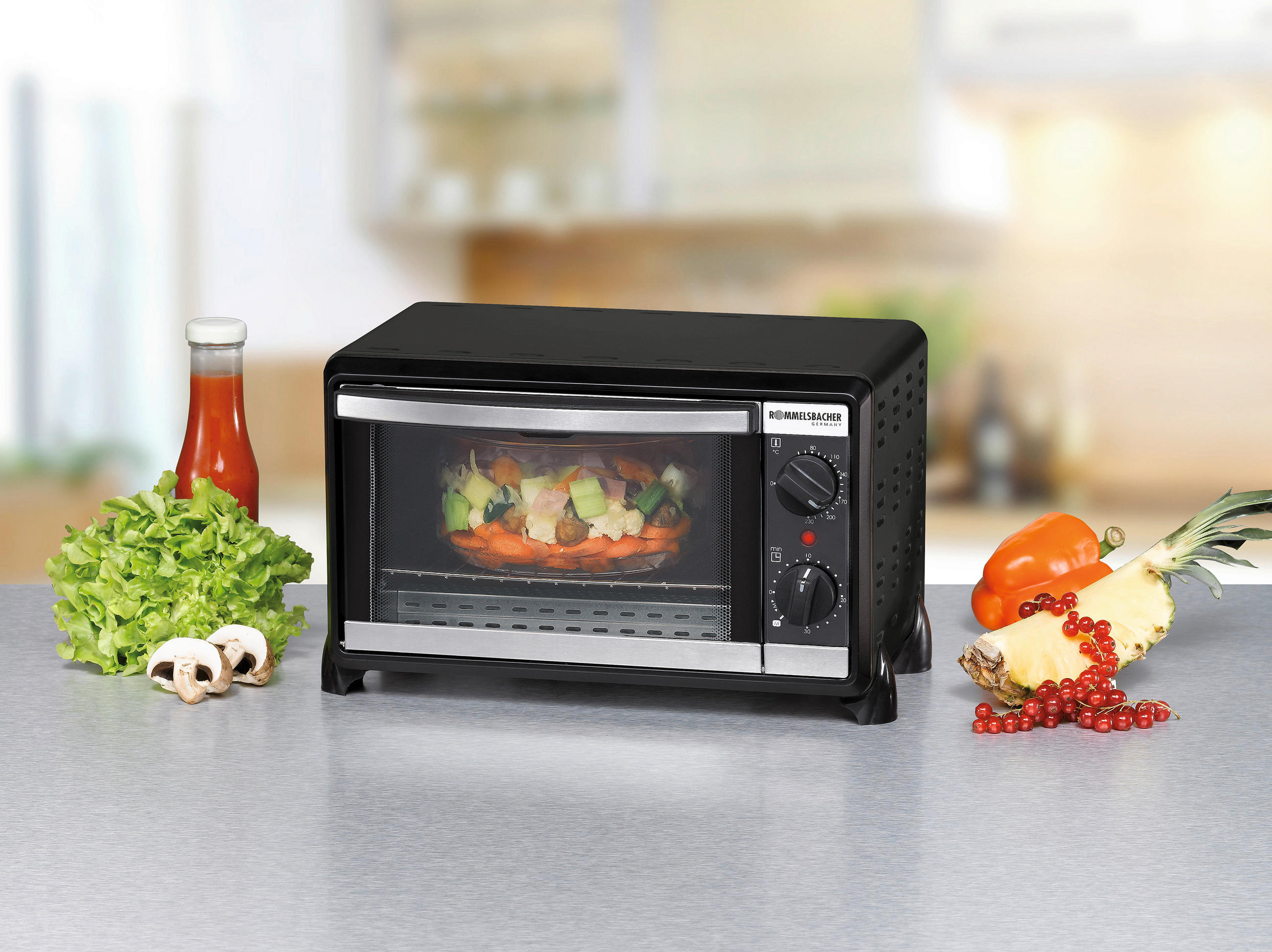MINIBACKOFEN  - Schwarzchrom, Basics, Metall (39/23/27.5cm) - Rommelsbacher