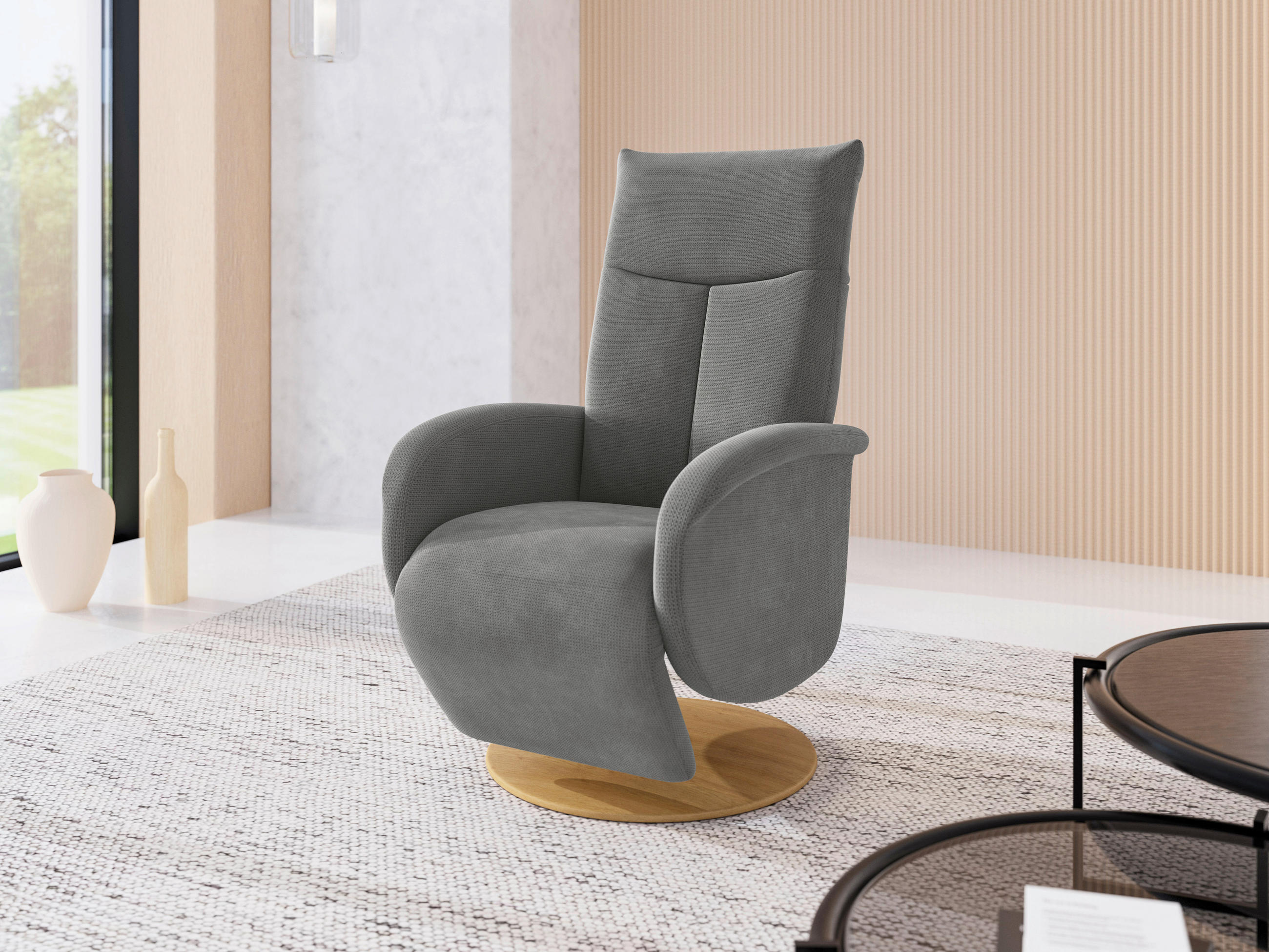 Sit & More RELAXAČNÍ KŘESLO, textil, šedá