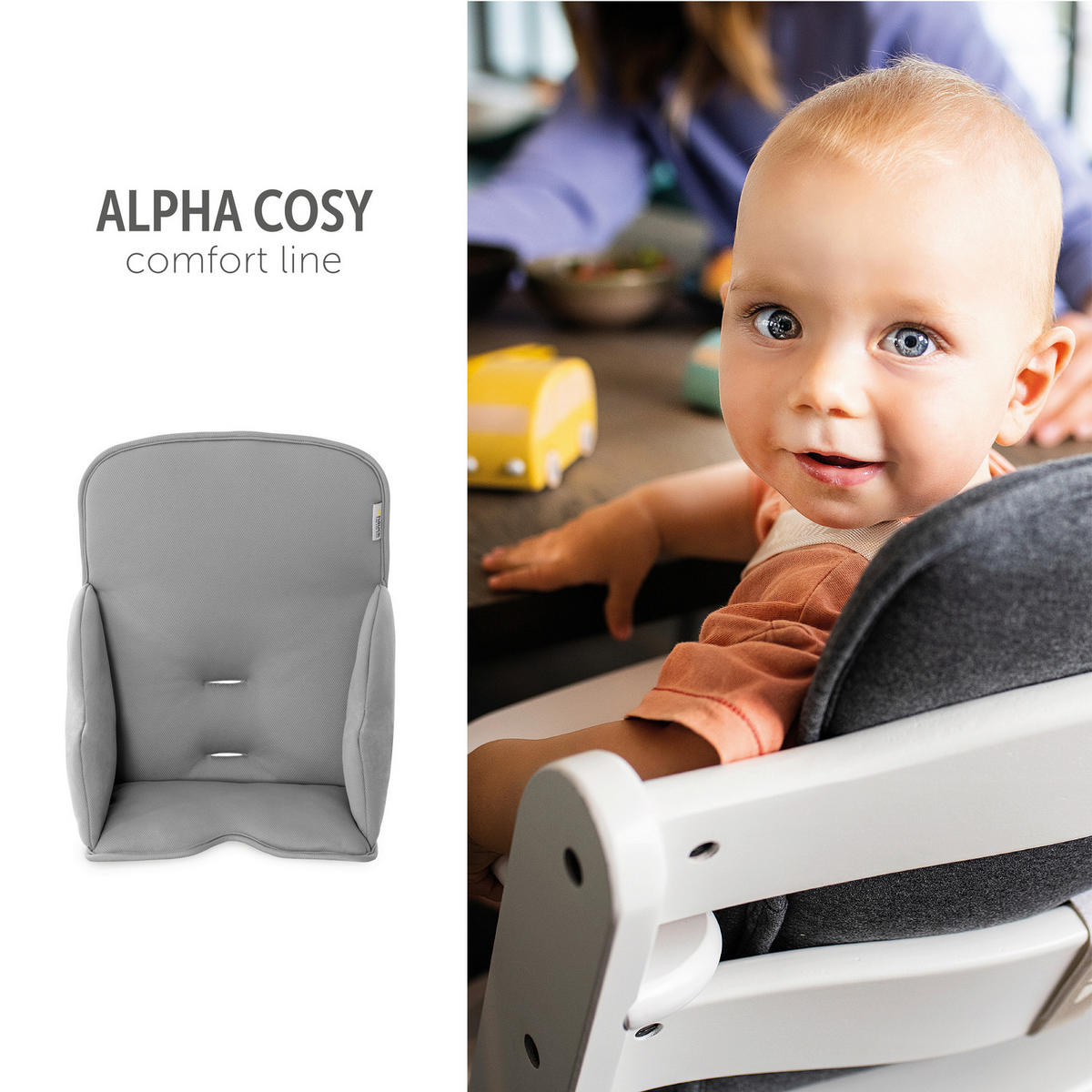 HOCHSTUHLEINLAGE Alpha Cosi Comfort  - Grau, Basics, Textil (44/24cm) - Hauck