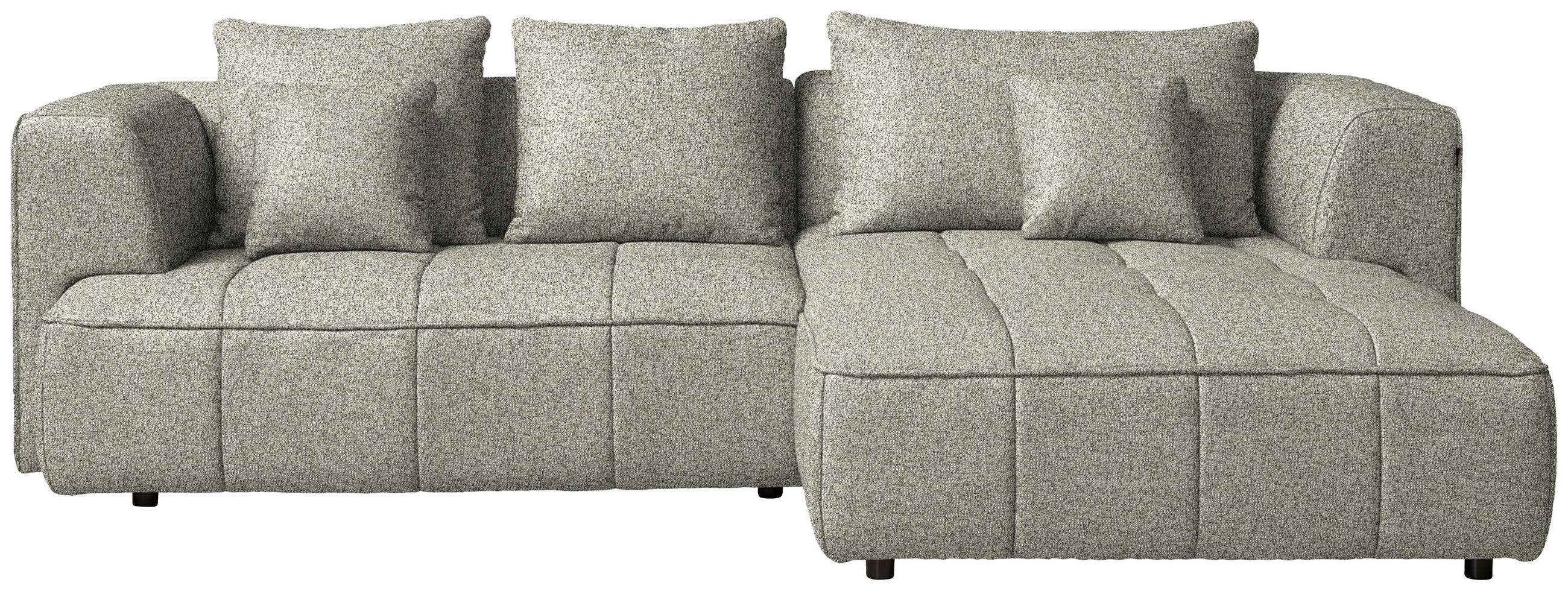 ECKSOFA  in Webstoff Hellgrau  288/188 cm  - Hellgrau/Schwarz, Design, Kunststoff/Textil (288/188cm) - Welnova