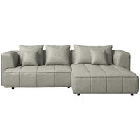 ECKSOFA  in Webstoff Hellgrau  288/188 cm  - Hellgrau/Schwarz, Design, Kunststoff/Textil (288/188cm) - Welnova