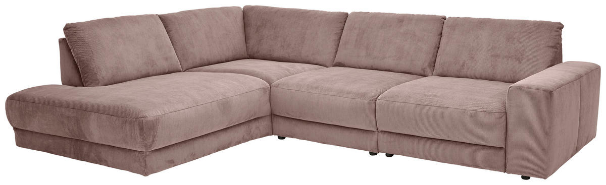 ECKSOFA Niels Andersson Altrosa Feincord  - Schwarz/Altrosa, Design, Kunststoff/Textil (242/316cm) - Niels Andersson